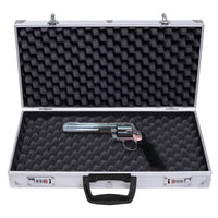 Custodia per armi in alluminio portatile Valigetta porta pistola con 2 serrature 47x25x8,5cm Argento-Deposito utensili Tool
