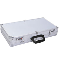 Custodia per armi in alluminio portatile Valigetta porta pistola con 2 serrature 47x25x8,5cm Argento-Deposito utensili Tool