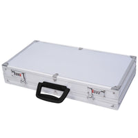 Custodia per armi in alluminio portatile Valigetta porta pistola con 2 serrature 47x25x8,5cm Argento-Deposito utensili Tool