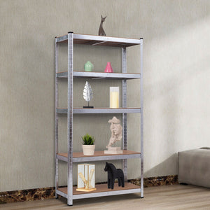 Scaffale con 5 livelli salva spazio-Organizer con struttura in acciaio resistente Argento