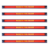 Set 6 portautensili magnetici a barra portata 6x10kg in acciaio cm 46 x 2,3 x 1,25 rosso nero giallo 20_0007234