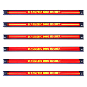 Set 6 portautensili magnetici a barra portata 6x10kg in acciaio cm 46 x 2,3 x 1,25 rosso nero giallo 20_0007234
