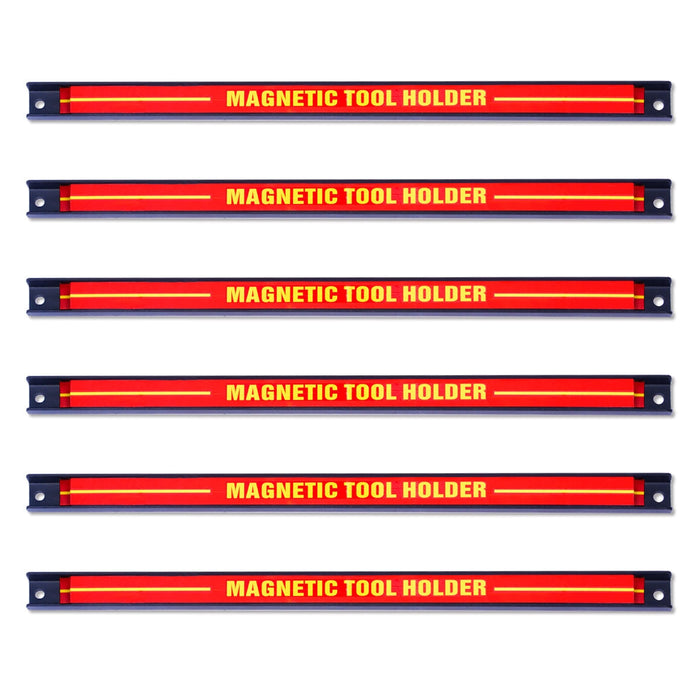 Set 6 portautensili magnetici a barra portata 6x10kg in acciaio cm 46 x 2,3 x 1,25 rosso nero giallo 20_0007234