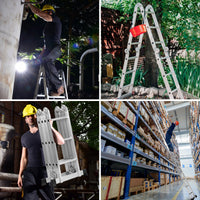 Scala pieghevole resistente in ossido di alluminio per uso interno ed esterno, Piccola scala estensibile leggera-Scale e ponteggi