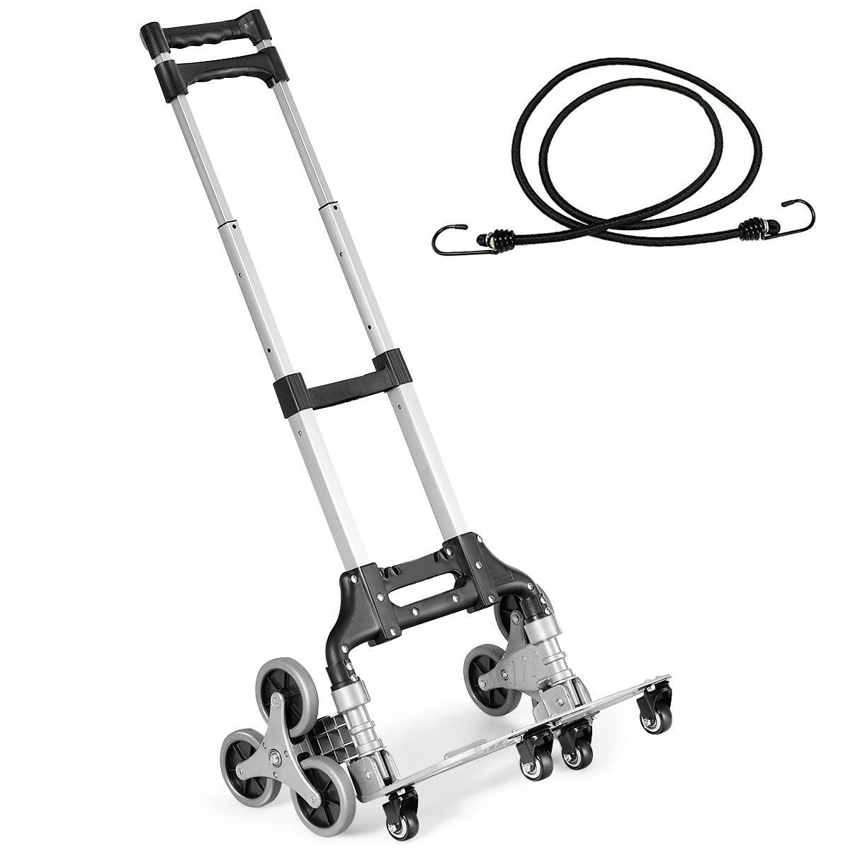 Carrello da trasporto manuale pieghevole in alluminio con fascia elastica regolabile in 3 posizioni maniglia telescopica max. carico 80kg 20_0000531