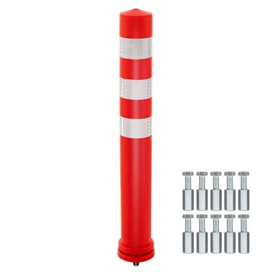 10 paletti di controllo del traffico 65,5 cm di controllo del traffico anticollisione in plastica flessibile con strisce riflettenti 20_0001421