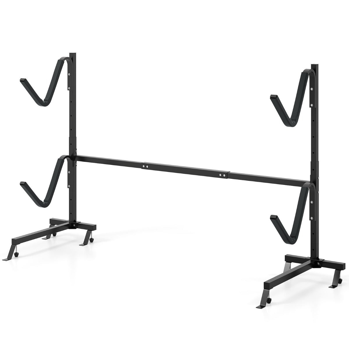 Piedi regolabili porta-kayak autoportante coperture Imbottite capacit¨¤ di carico 80 KG-Supporto tavole da surf con base larga Nero