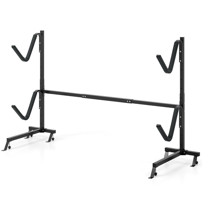 Piedi regolabili porta-kayak autoportante coperture Imbottite capacit¨¤ di carico 80 KG-Supporto tavole da surf con base larga Nero