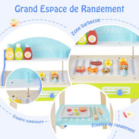 Barbecue giocattolo in legno per bambini 3 anni + 21 accessori con ruote suono realistico regali ideali 20_0007187