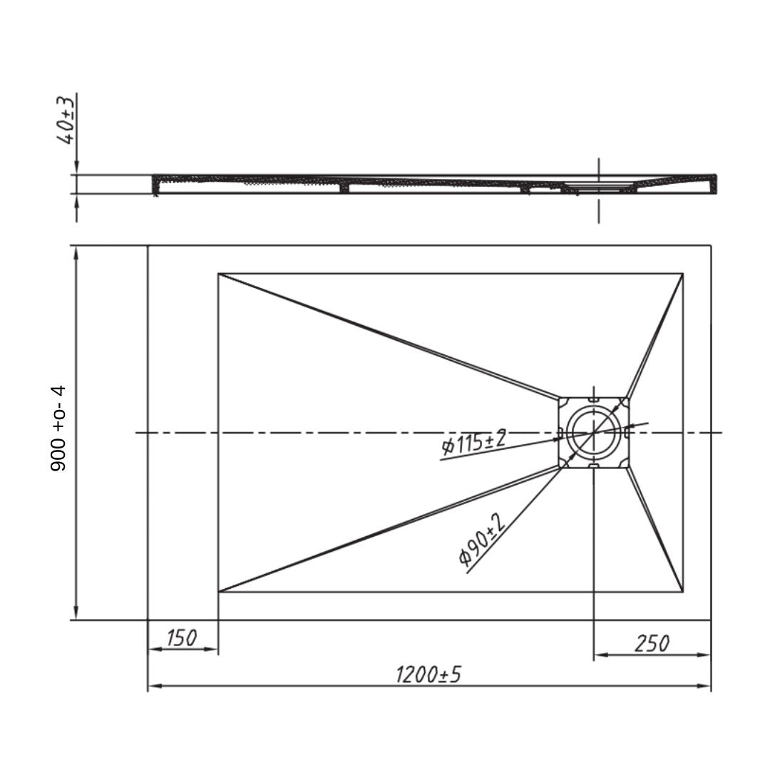 Piatto doccia bianco mineral marmo resina antiscivolo h4 cm *** misure l120 x p90 x h4 cm, confezione 1