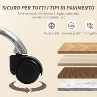 Poltrona da Ufficio Massaggiante a 4 Punti con Riscaldamento e Braccioli Ribaltabili, Grigio