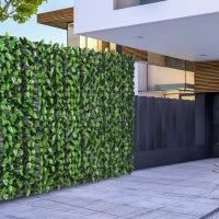Rotolo di Siepe Artificiale 3x1 m in PE e Tessuto per Balcone e Giardino, Verde Chiaro e Verde Scuro