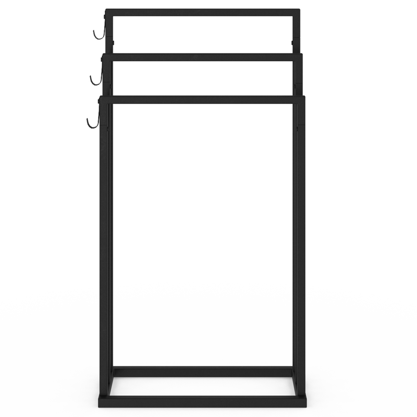 IDMarket - Toallero de 3 niveles DALLAS de metal negro, diseño industrial