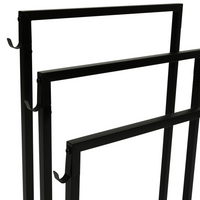 IDMarket - Toallero de 3 niveles DALLAS de metal negro, diseño industrial