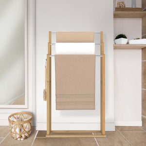 IDMarket - Toallero de 3 niveles RITA de bambú