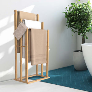IDMarket - Toallero de 3 niveles RITA de bambú