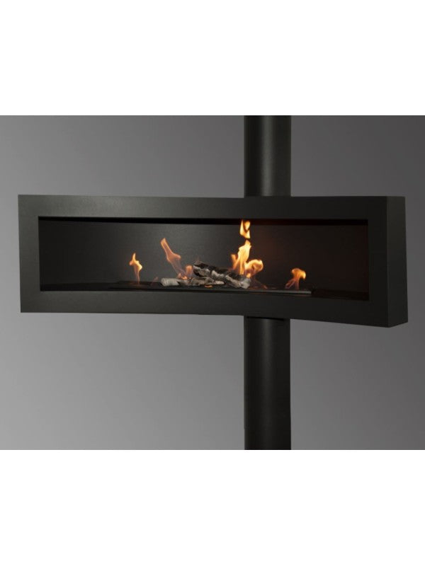 TOBA TUBE - Biocamino Sospeso Ruotante Colore Nero Opaco.