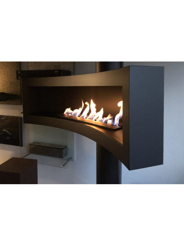 TOBA TUBE - Biocamino Sospeso Ruotante Colore Nero Opaco.