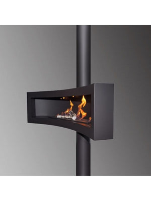 TOBA TUBE - Biocamino Sospeso Ruotante Colore Nero Opaco.