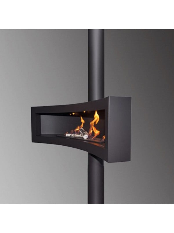 TOBA TUBE - Biocamino Sospeso Ruotante Colore Nero Opaco.