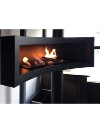 TOBA TUBE - Biocamino Sospeso Ruotante Colore Nero Opaco.