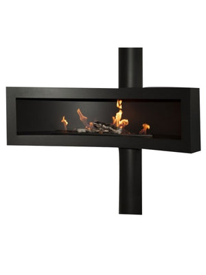 TOBA TUBE - Biocamino Sospeso Ruotante Colore Nero Opaco.