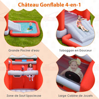 Acquascivolo gonfiabile a tema auto antincendio con palla da basket in piscina per spruzzi senza gonfiatore 20_0006046