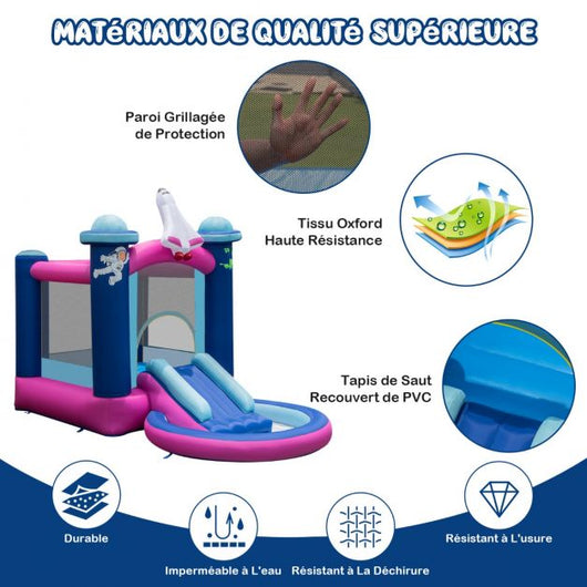 Scivolo gonfiabile a tema spaziale con borsa per il trasporto con scivolo per piscina, pali senza gonfiatore 20_0006048