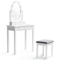 IDMarket - Toeletta con specchio LED e sgabello BELLA