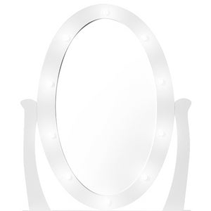 IDMarket - Toeletta con specchio LED e sgabello BELLA