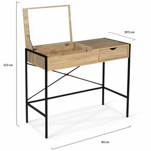 IDMarket - Toeletta con specchio pieghevole di design industriale LUIS