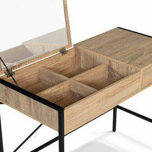 IDMarket - Toeletta con specchio pieghevole di design industriale LUIS