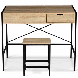 IDMarket - Toeletta con specchio pieghevole di design industriale LUIS