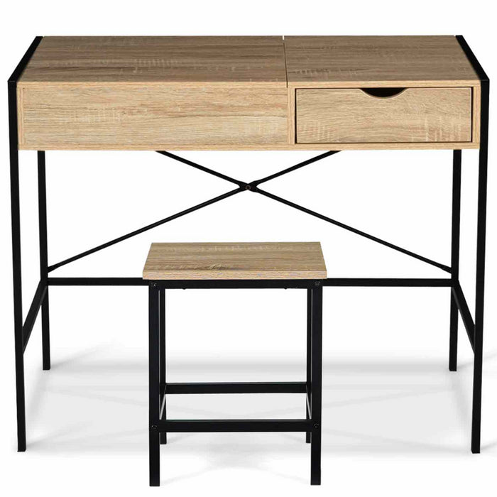 IDMarket - Toeletta con specchio pieghevole di design industriale LUIS