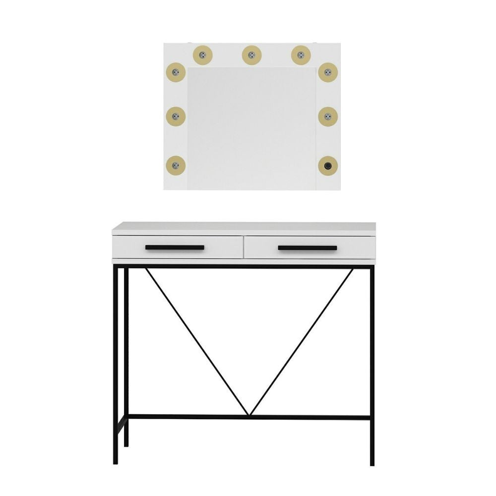 Toeletta da Trucco bianco Sane 90x45x80H: Eleganza e funzionalità per il tuo beauty corner