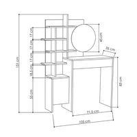 Toeletta trucco Mup bianca con vani a giorno colore rovere