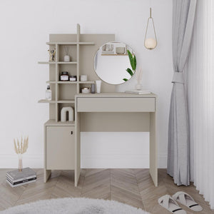 Toeletta trucco Mup con vani a giorno colore cashmere