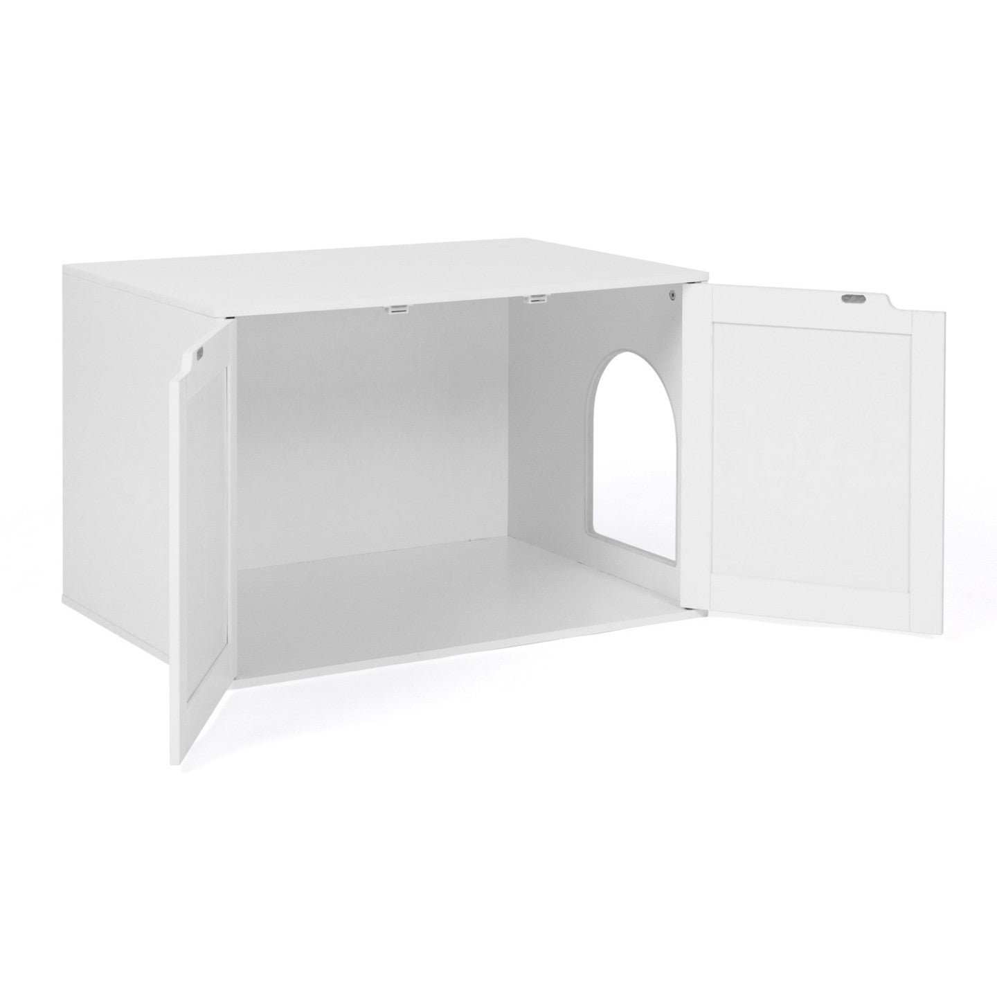 IDMarket - Toilette per gatti a doppia anta bianca