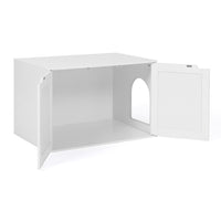 IDMarket - Toilette per gatti a doppia anta bianca