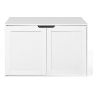 IDMarket - Toilette per gatti a doppia anta bianca