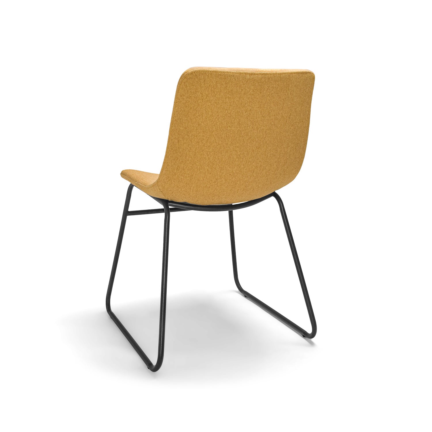 TOKYO - Set di 2 sedie in lino e metallo design moderno. Set di 2 sedie da pranzo, ufficio, studio. Colore giallo senape