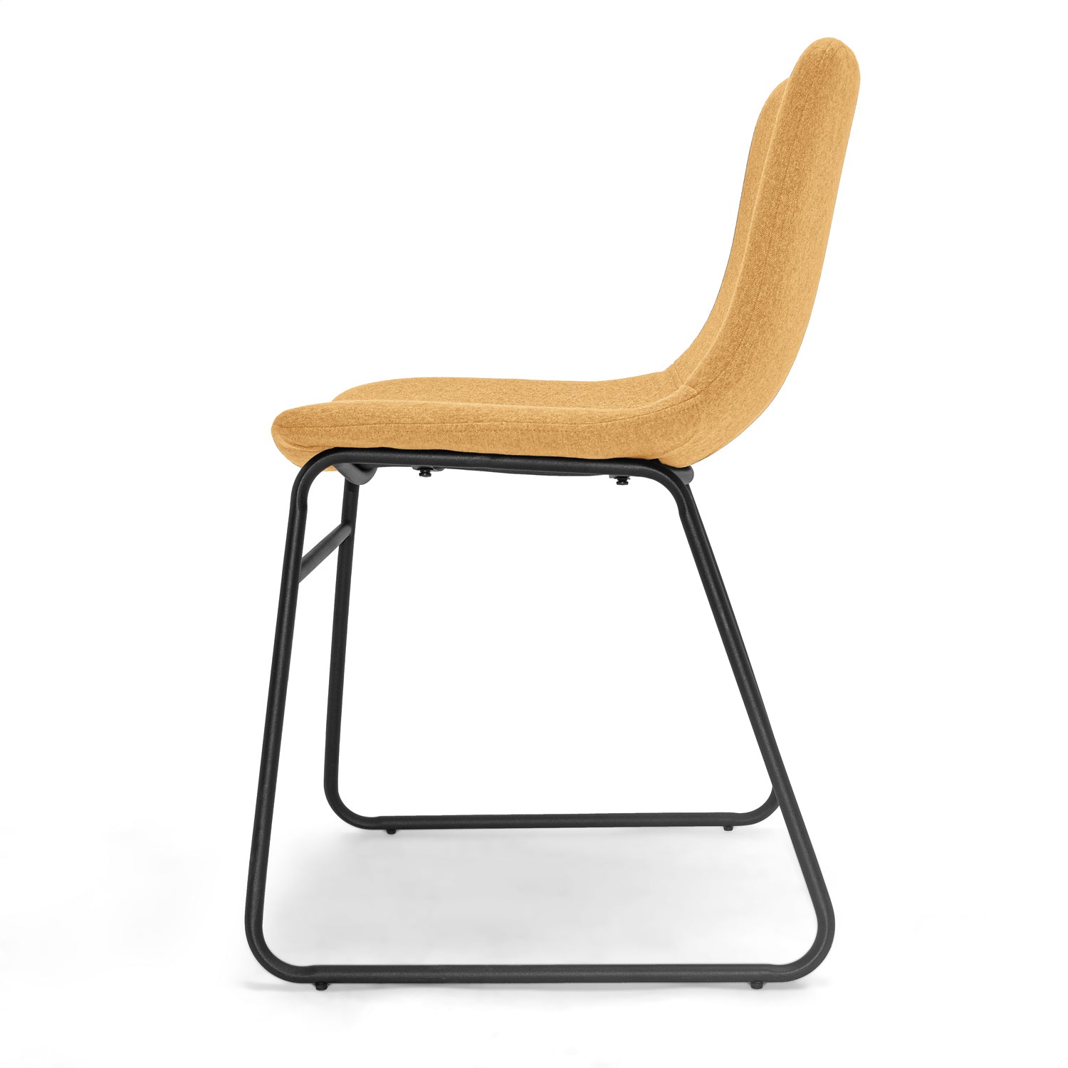 TOKYO - Set di 2 sedie in lino e metallo design moderno. Set di 2 sedie da pranzo, ufficio, studio. Colore giallo senape