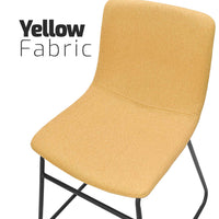 TOKYO - Set di 2 sedie in lino e metallo design moderno. Set di 2 sedie da pranzo, ufficio, studio. Colore giallo senape