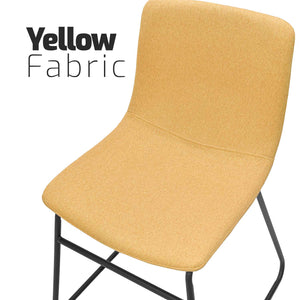 TOKYO - Set di 2 sedie in lino e metallo design moderno. Set di 2 sedie da pranzo, ufficio, studio. Colore giallo senape