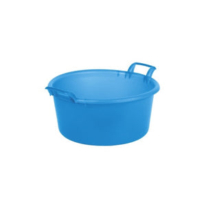 Bacinella Tonda Bagno D.40 Azzurra 14 Litri Con Manici
