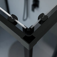 Box doccia nero opaco 3 lati 90x90x90cm con doppio scorrevole e vetro 6mm fumè h185cm | Tonga