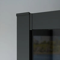 Box doccia nero opaco 3 lati 80x80x80cm con doppio scorrevole e vetro 6mm fumè h185cm | Tonga
