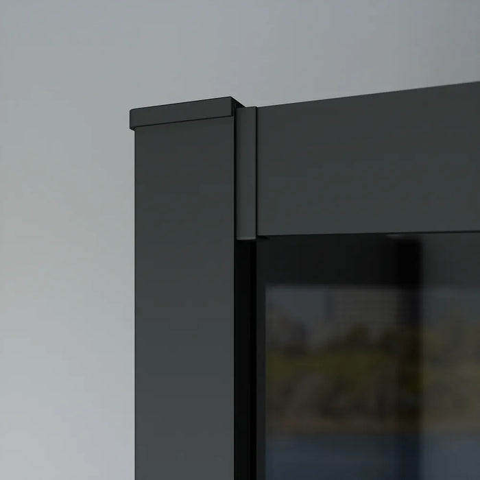 Box doccia nero opaco 3 lati 80x80x80cm con doppio scorrevole e vetro 6mm fumè h185cm | Tonga