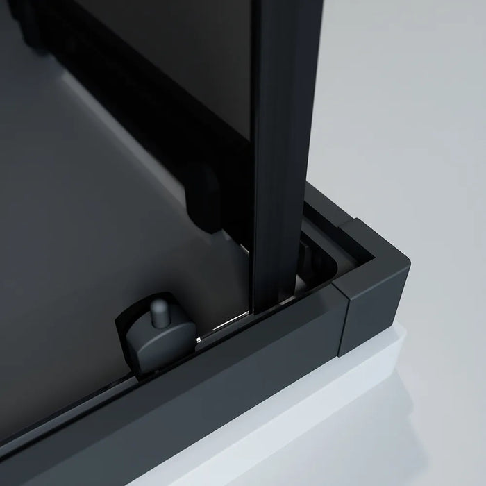 Box doccia nero opaco 3 lati 80x100x80cm con doppio scorrevole e vetro 6mm fumè h185cm | Tonga