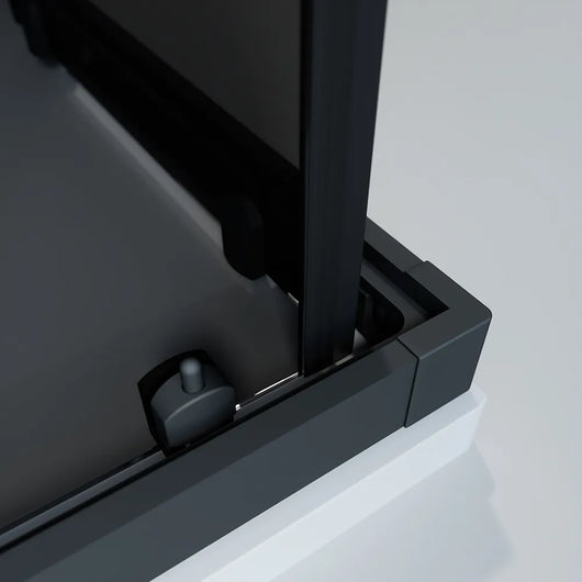 Box doccia nero opaco 3 lati 80x120x80cm con doppio scorrevole e vetro 6mm fumè h185cm | Tonga